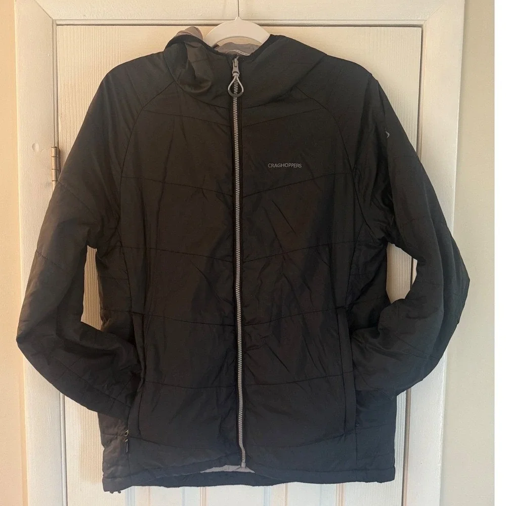 Craghoppers National Geographic Mens Black Quilted Hooded Puffer‎ Jacket Size M